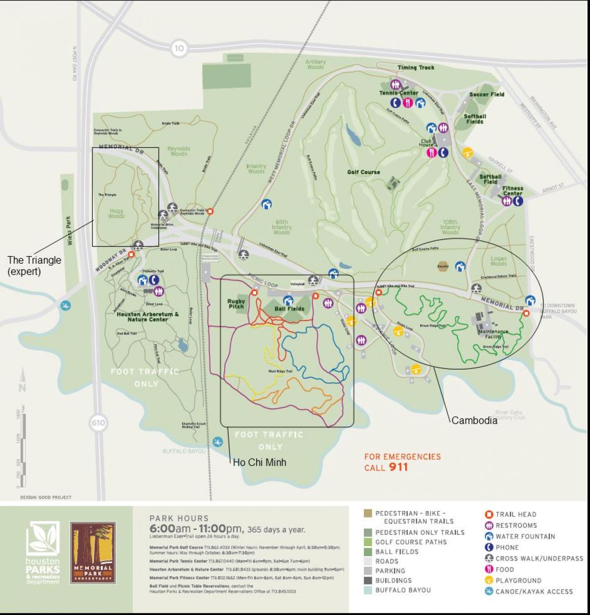 kort af Memorial park Houston